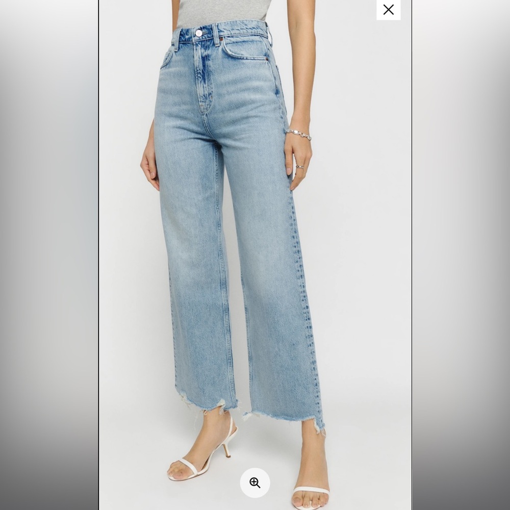 Reformation Wilder High Rise Wide Leg Cropped Jeans
